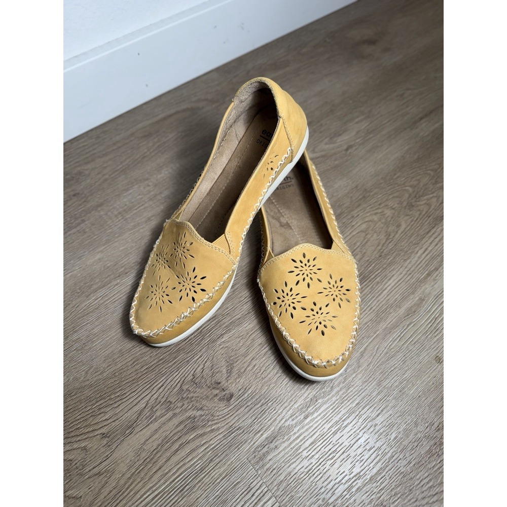 Earth Origins Women's Loralei Slip On Almond Perforated Suede Loafers Sz 10